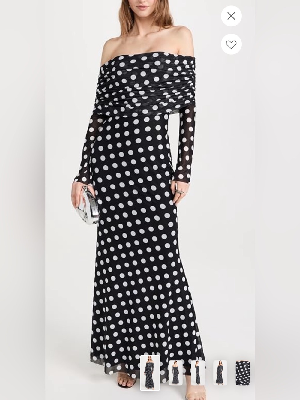 AFRM Thelma Off the Shoulder Marrowed Edge Maxi Dress